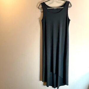 Sympli Sz 8 Green Asymmetrical High-Low Sleeveless Dress Slinky Jersey Knit